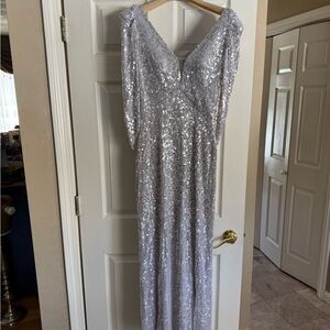 Jenny Packham Silver Sequin Dress